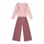 CONJUNTO MOLETOM MUNDI BLUSÃO BABADOS COM CALÇA WIDE LEG ROSE