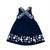 VESTIDO NANAI EM ALGODÃO COM COTTON AZUL MARINHO DETALHE NAS COSTAS ESTAMPA ALTO RELEVO/2