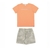 CONJUNTO ALAKAZOO ACTION CAMISETA LARANJA BERMUDA ESTAMPADA AREIA/2