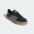 Tênis Adidas Samba na cor preto com detalhes em cinza e sola clara.