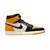 Tênis Air Jordan 1 High "OG Taxi" nas cores preto, amarelo e branco, com detalhes em couro e design clássico disponível na Supernova Sneakers