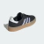 Tênis Adidas Samba "Core Black" na cor preta, com detalhes em branco e solado de borracha clara.