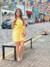 Vestido amarelo manteiga
