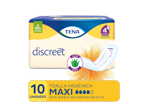TENA Toallas Higienica Discret MAXIx10 - comprar online