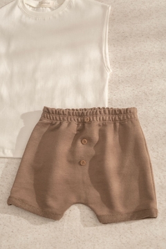 CONJUNTO VERANEIO - MARROM/OFF WHITE - comprar online