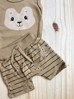 CONJUNTO ZOO MENINO - BEGE/MARROM SUAVE - Villa Nova Baby e Kids