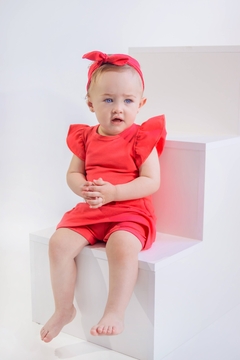 CONJUNTO BODY E SHORT SAIA - CORAL