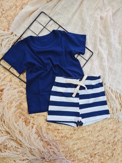 CONJUNTO MAR E CÉU - AZUL MARINHO - Villa Nova Baby e Kids