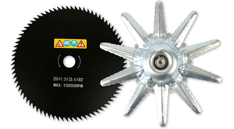 Kit Lâmina Circular 80t Aço + Proteção Metal Roçadeiras