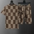 LV Louis Vuitton Damier LV Crystal Patch Brown T-Shirt na internet
