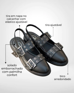 Imagem do Slingback Preto Fivelas, Lou