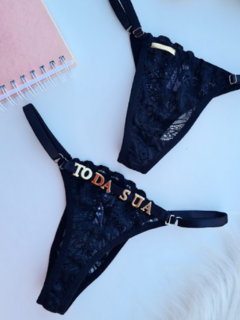 Calcinha em Renda - Personalizada Preto - comprar online