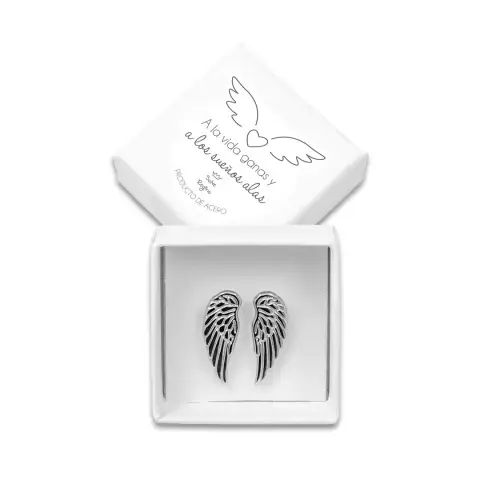 Anillo Acero Alas de Ángel Regulable