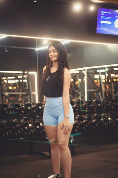 Short Fitness Azul Influencer - Influencers Fitness