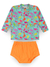 Conjunto bebê Menina Flamingo Laranja UV proteção solar praia piscina