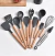 Kit Colher Silicone para Cozinha, BPA Antiferrugem, Madeira Conjunto de Utensíl na internet