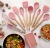 Kit Colher Silicone para Cozinha, BPA Antiferrugem, Madeira Conjunto de Utensíl na internet