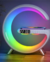 Luminária Speaker Rgb Bluetooth Carregamento por Indução e Relógio