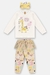 PIJAMA BLUSA , TAPA OLHOS EM SUEDINE E CALCA SUEDINE COM TULE NATURAL - comprar online