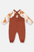CONJUNTO JARDINEIRA MOLECOTTON E BODY MALHA MARROM CANELA - comprar online