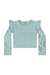 BLUSA MANGA LONGA EM RIBANA CANELADA - AZUL AQUIFER - comprar online