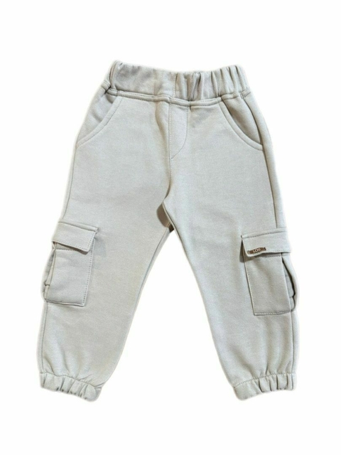 CALÇA CARGO LOU MOLETOM - BEGE