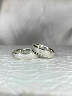 Aliança Prata Diamantada 5mm ALP471 (LEIA A DESCRIÇÃO) - comprar online