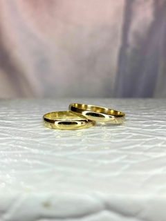 Aliança Banhada Ouro 18k 3mm Lisa AF1008 (LEIA A DESCRIÇÃO)