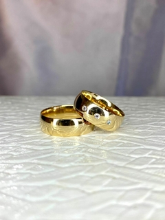 Aliança Banhada Ouro 18k 7mm Lisa AF11 (LEIA A DESCRIÇÃO)
