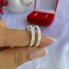 Aliança Prata Diamantada 3mm ALP104 (LEIA A DESCRIÇÃO) na internet