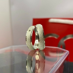 Aliança Prata Diamantada 5mm ALP471 (LEIA A DESCRIÇÃO)