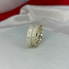 Aliança Prata Diamantada 3mm ALP270240 (LEIA A DESCRIÇÃO) - Gubbi Alianças