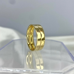 Aliança Banhada Ouro 18k 3mm Lisa AF135 (LEIA A DESCRIÇÃO)
