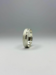 Aliança Prata Diamantada canal lateral 5mm ALP 322 (LEIA A DESCRIÇÃO) - comprar online