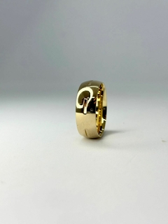 Aliança Banhada Ouro 18k Lisa com canal 7mm AF09 (LEIA A DESCRIÇÃO) - comprar online