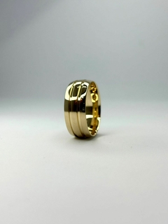 Aliança Banhada Ouro 18k Lisa dois canais lisos 8mm AF15 (LEIA A DESCRIÇÃO) na internet