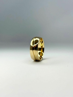 Aliança Banhada Ouro 18k Lisa canal diagonal 7mm AF21 (LEIA A DESCRIÇÃO) na internet