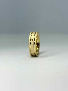 Aliança Banhada Ouro 18k 6mm Diamantada AF25 (LEIA A DESCRIÇÃO) - comprar online