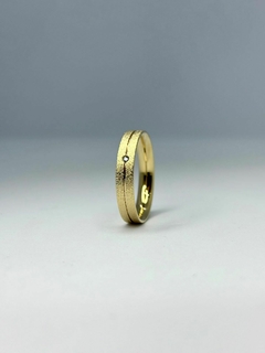 Aliança Banhada Ouro 18k 4mm Diamantada AF62 (LEIA A DESCRIÇÃO) - comprar online