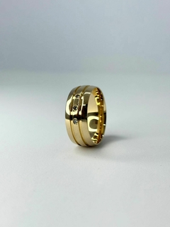 Aliança Banhada Ouro 18k Lisa dois canais lisos 8mm AF15 (LEIA A DESCRIÇÃO) - comprar online