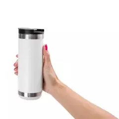 Copo Térmico Clean Inox Branco Com Tampa 550ml - PERSONALIZA BRINDES