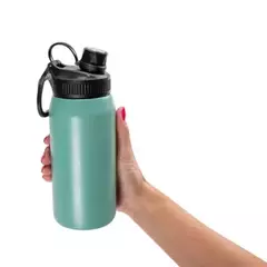 Garrafa Térmica Verde Inox com Alça e Tampa - 600ml - loja online