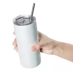 Copo Inox Com Tampa E Canudo Para Sublimação de 450ml