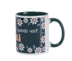 Caneca Premium Personalizada - Alça e interior Verde escuro - comprar online