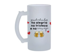 Caneca Chopp de Vidro Jateado Personalizada