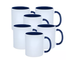 Caneca Premium Personalizada - Alça e interior Azul - comprar online