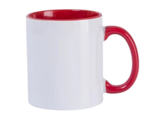 Caneca Premium Personalizada - Alça e interior Vermelho - comprar online