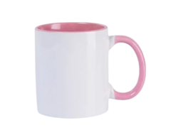 Caneca Premium Personalizada - Alça e interior Rosa - loja online