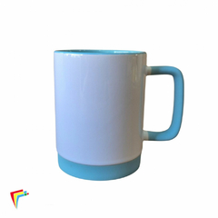 Caneca Branca Alça Acetinada, Base Silicone 325ml