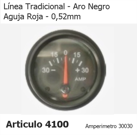 INSTRUMENTAL MECANICO AMPERIMETRO 30a NEGRO REIMOTOR